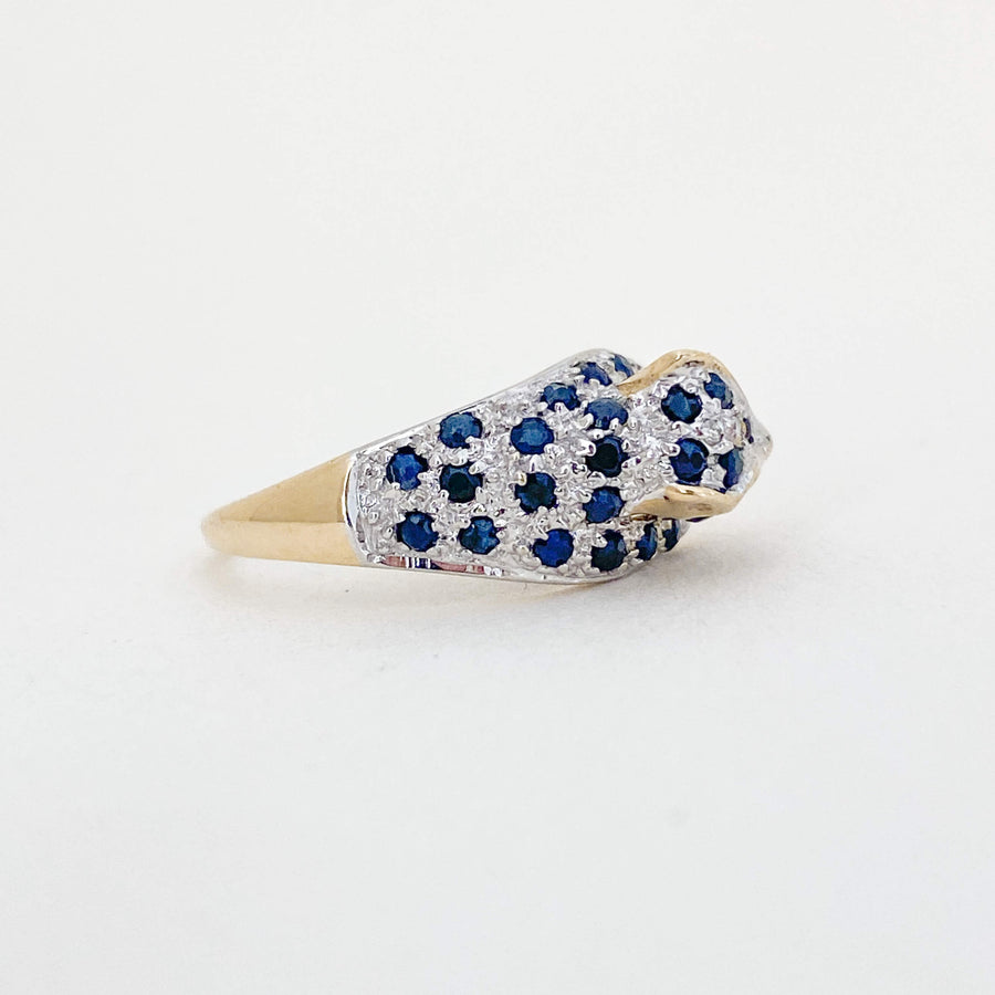 Vintage Sapphire & Diamond Panther Ring