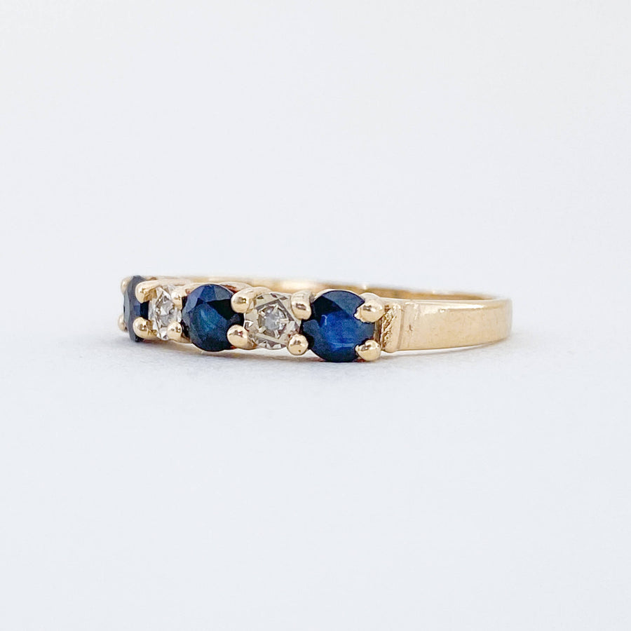 Vintage Sapphire & Diamond Half Eternity Ring