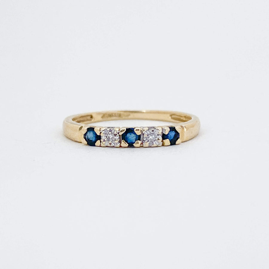 Vintage Sapphire & Diamond Half Eternity Ring