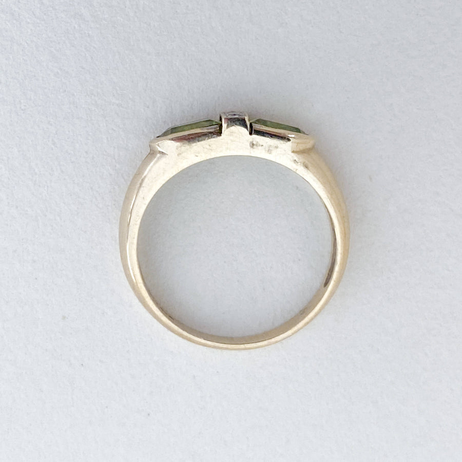Vintage Peridot & Diamond Bar Ring