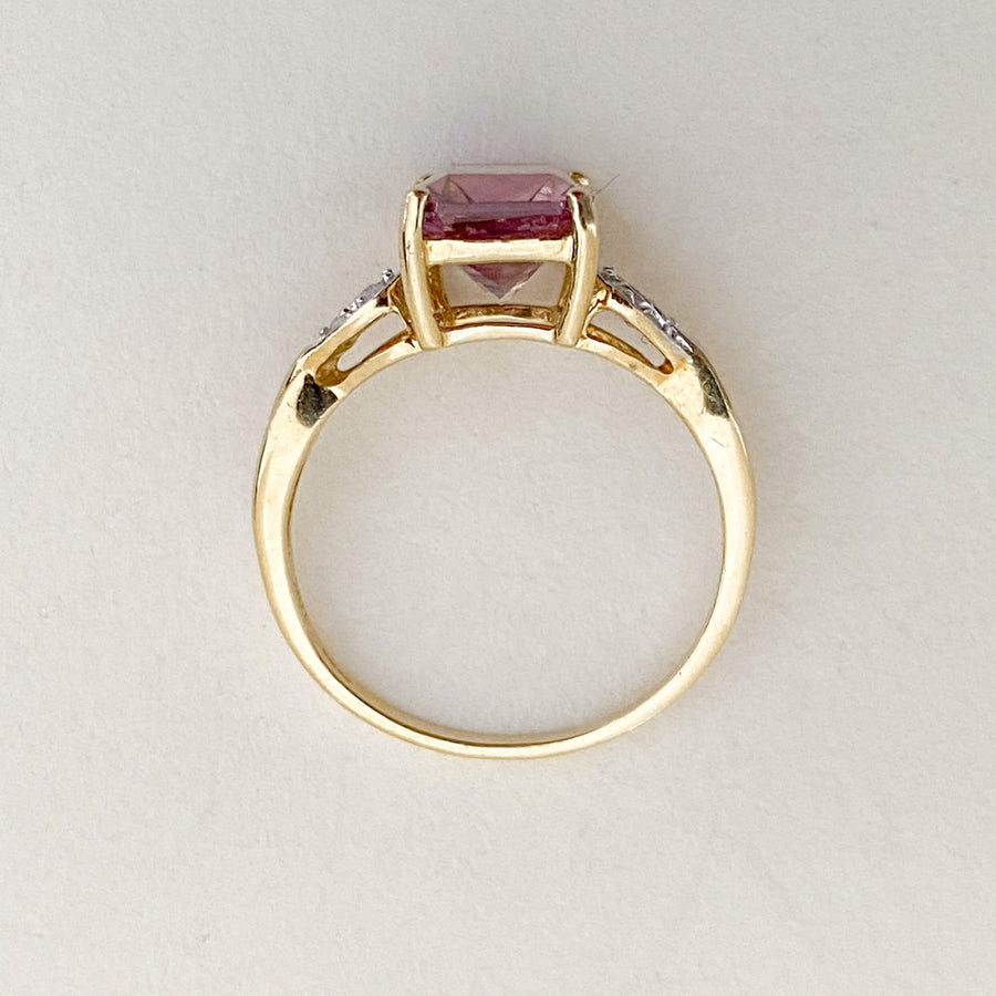 Vintage Ametrine & White Sapphire  Cushion Ring