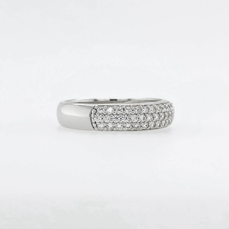Silver CZ Pave Band Ring