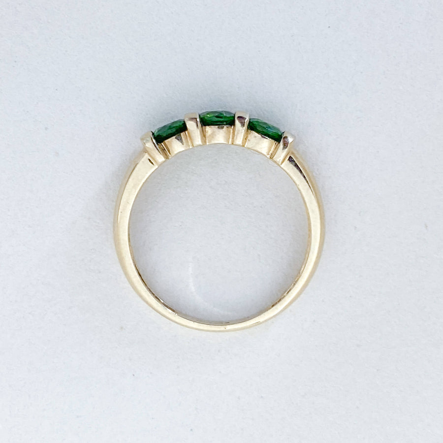 Vintage Chrome Diopside Trilogy Ring