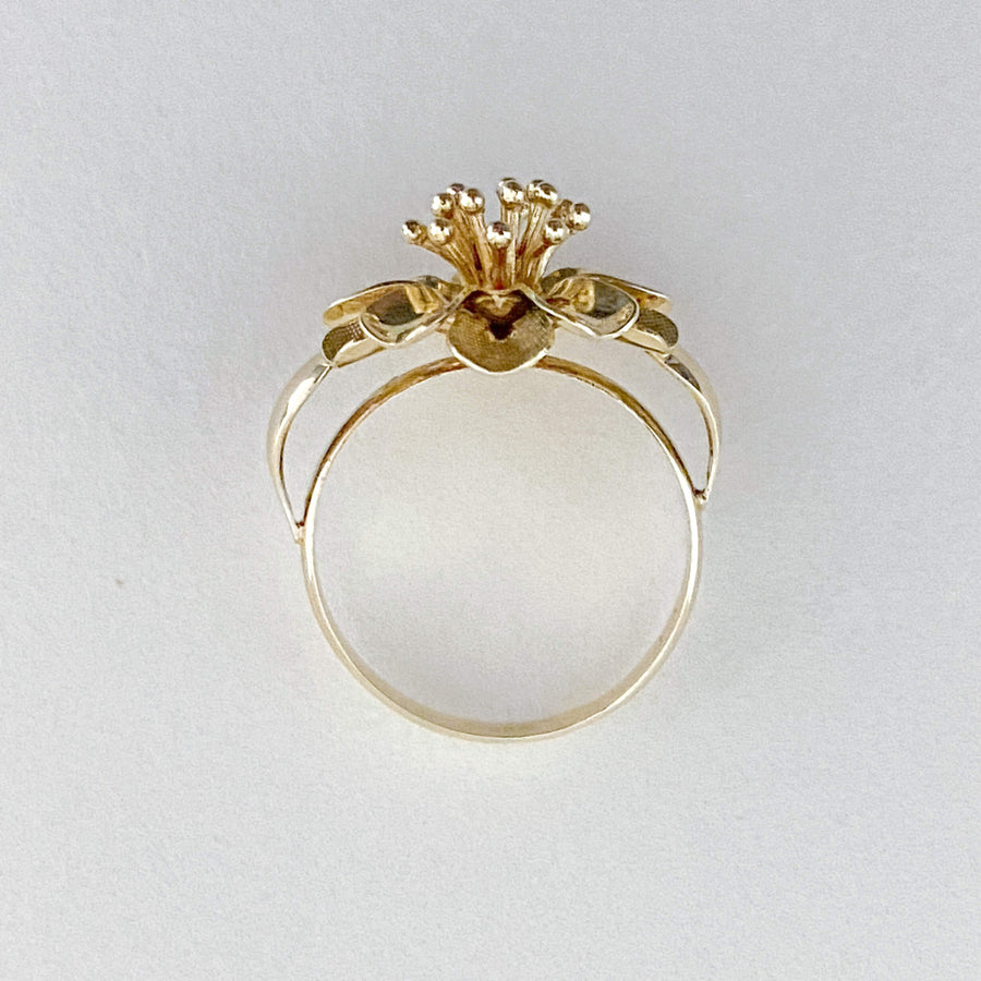 Vintage Fleur d'Or Cocktail Ring