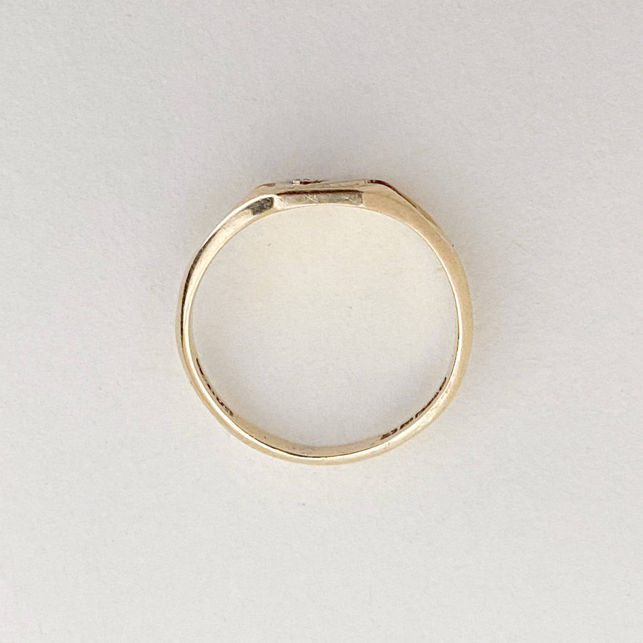 Vintage Diamond Star Signet Ring