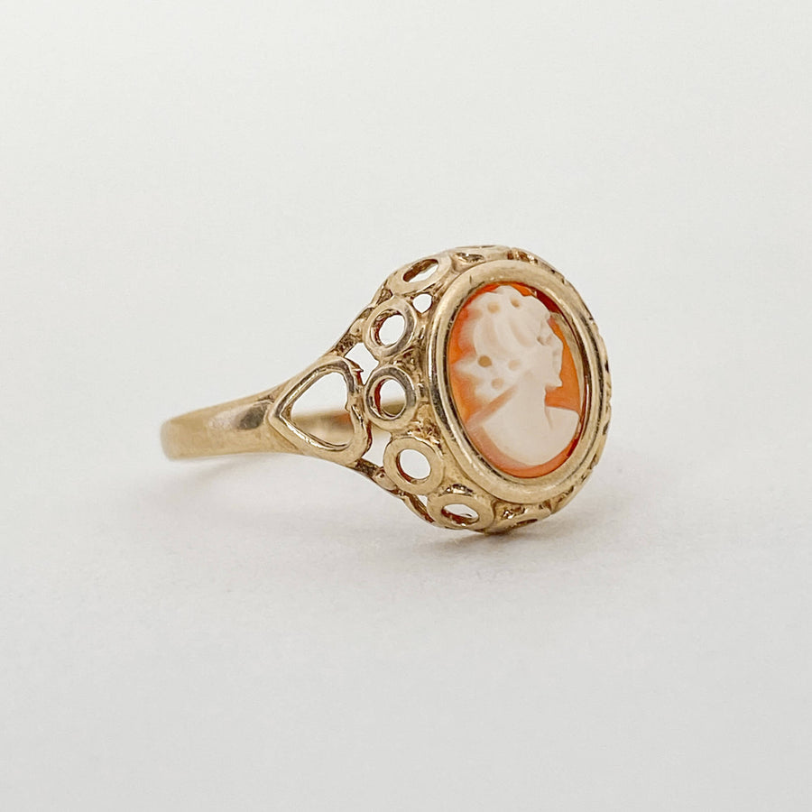 Vintage Cameo Hearts Ring