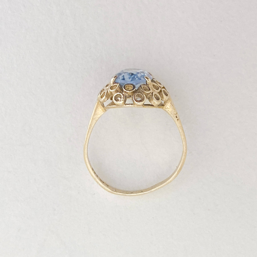 Vintage Aquamarine Anémone Ring