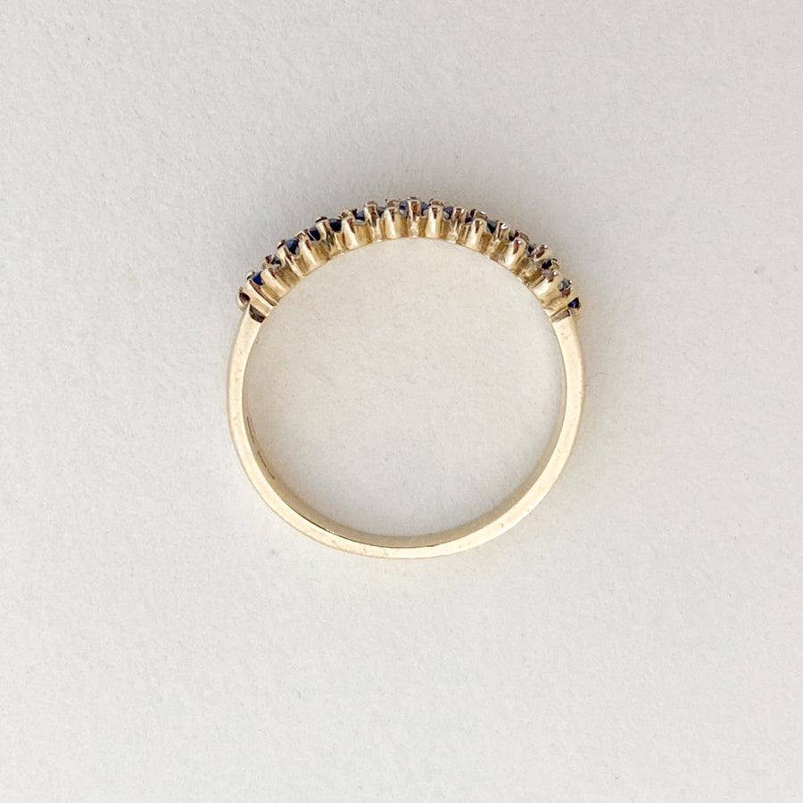 Vintage Sapphire & Diamond Row Ring