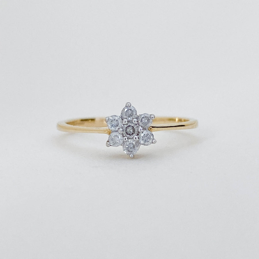 Vintage Diamond Ice Flower Ring