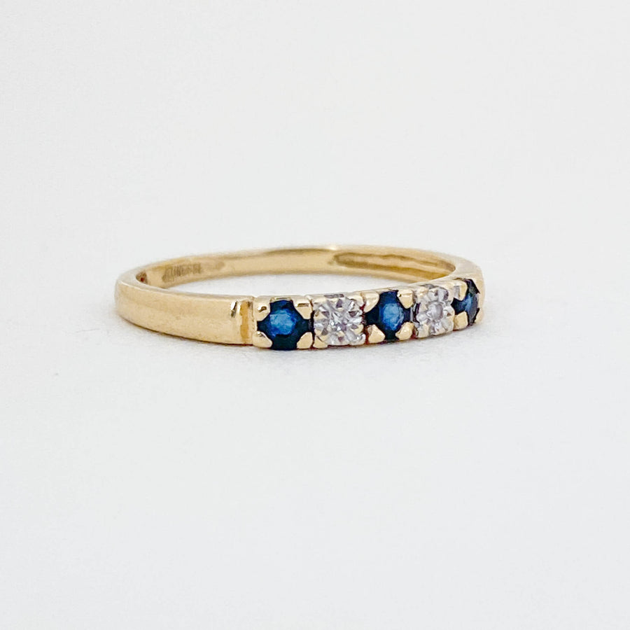 Vintage Sapphire & Diamond Half Eternity Ring