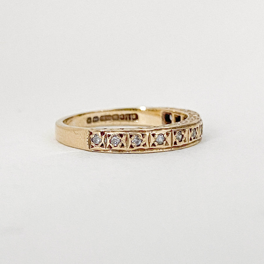 Vintage Diamond Half Eternity Ring