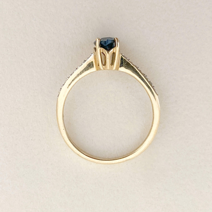 Vintage Quartz & Diamond Marquise Ring