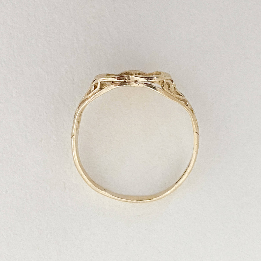 Vintage Coin Heart Ring