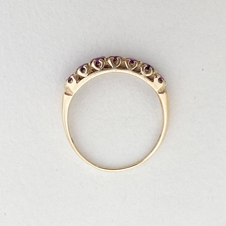 Vintage Ruby Half Eternity Ring