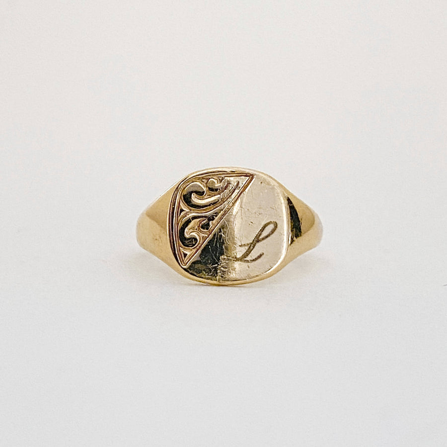 Vintage Signet 'L' Pinky Ring