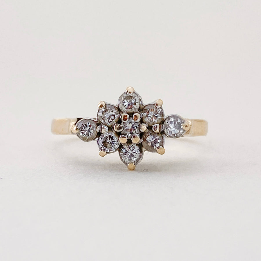 Vintage Diamond Flower Ring