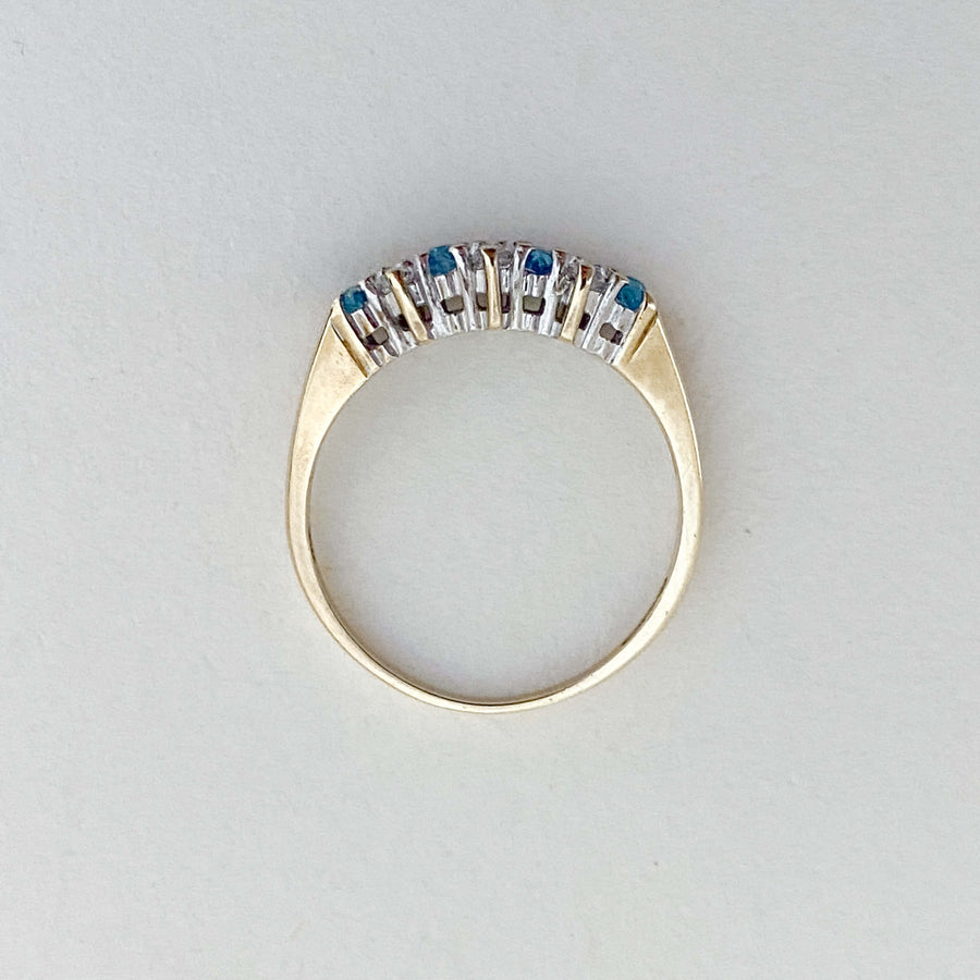 Vintage Quartz & CZ Azul Ring