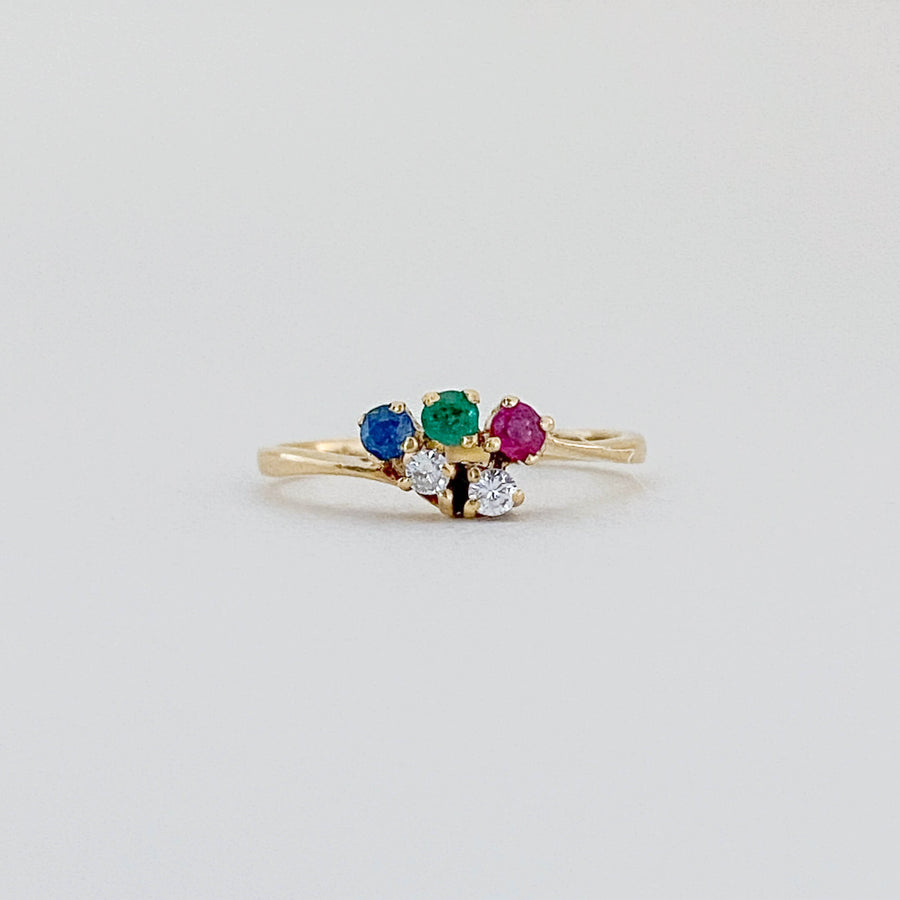 Vintage Tutti Frutti & Diamonds Petite Ring