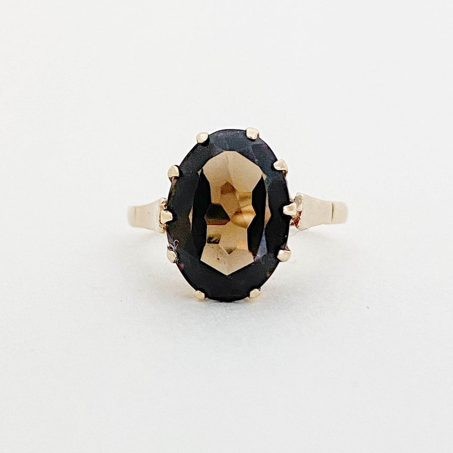 Vintage Smoky Quartz Oval Ring