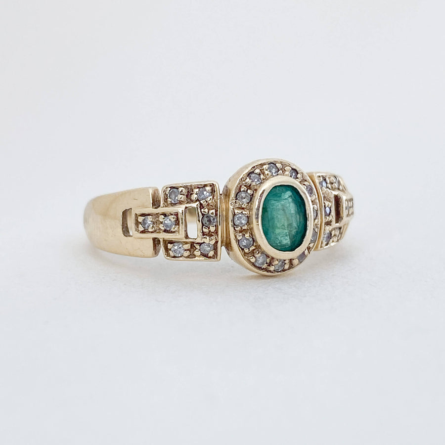 Vintage Emerald & Diamond Paradis Ring
