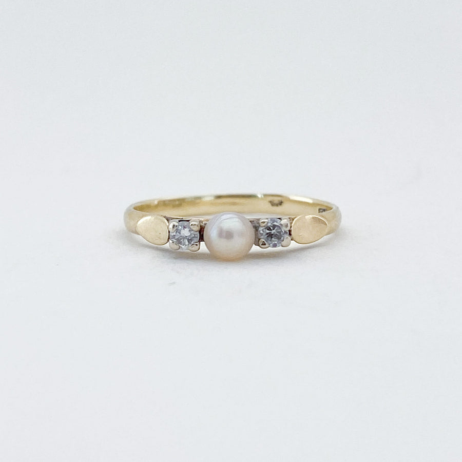 Vintage Pearl & Diamond Bonbon Ring