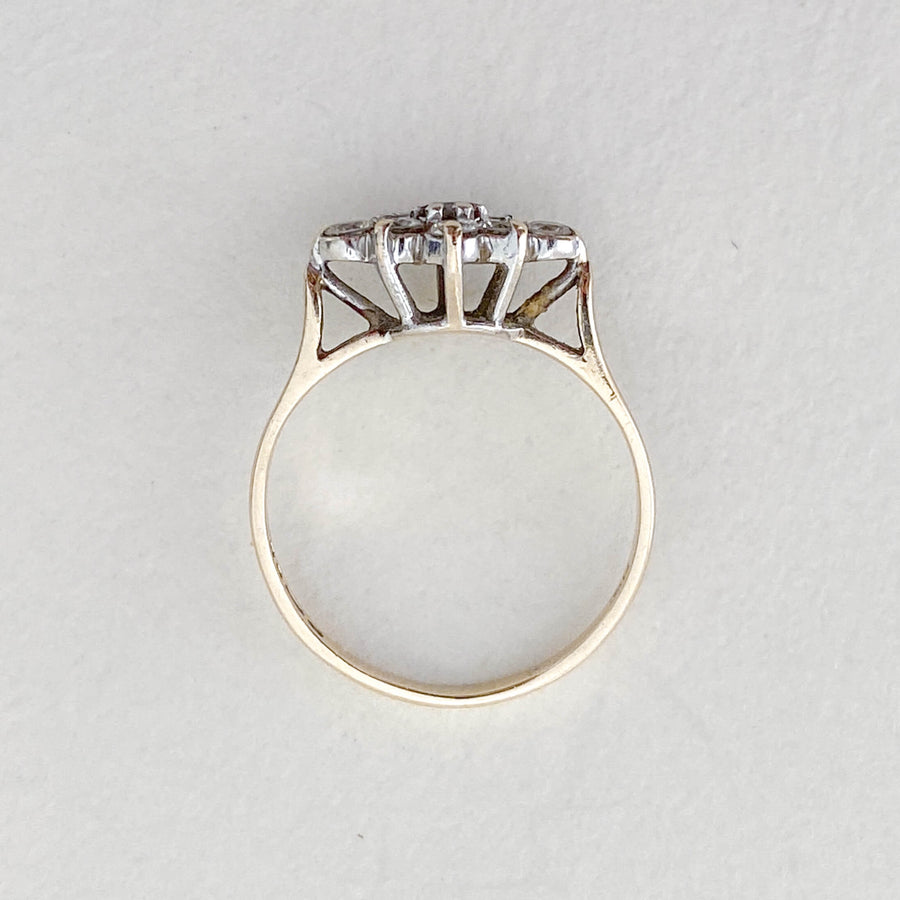 Vintage Diamond Flower Ring