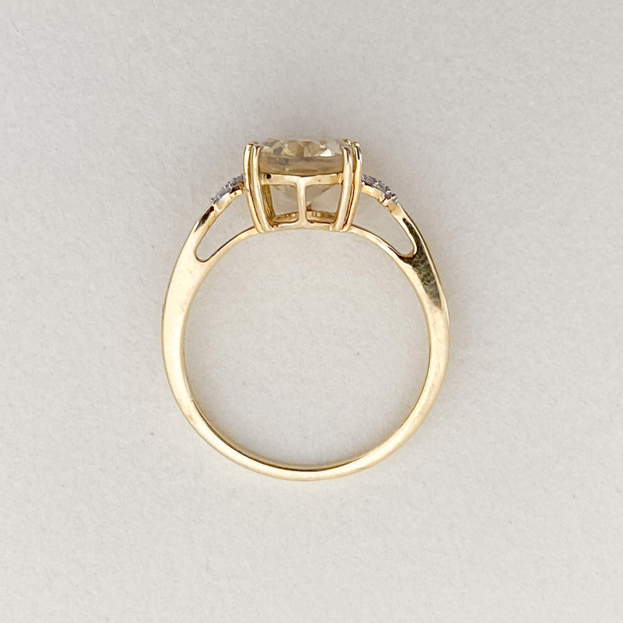 Vintage Citrine & Diamond Branches Ring