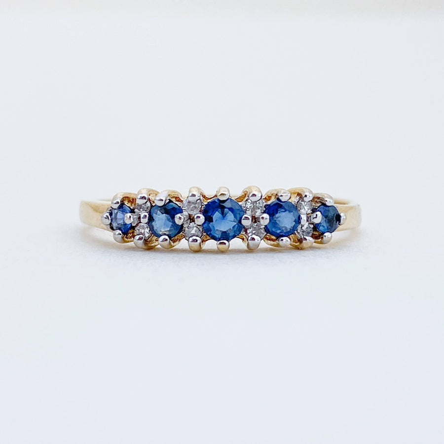 Vintage Sapphire & Diamond Half Eternity Ring