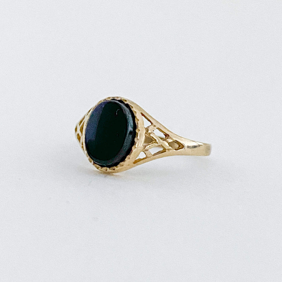 Vintage Onyx Ornate Ring