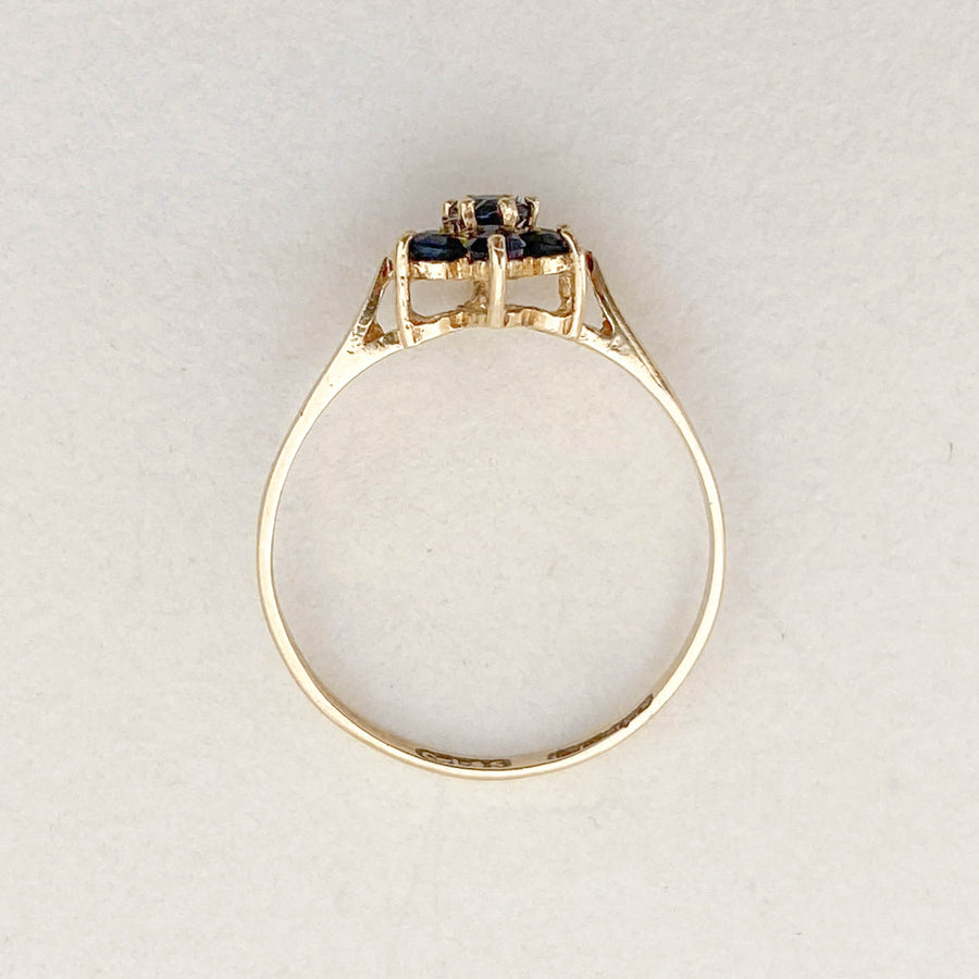 Vintage Sapphire Flower Ring