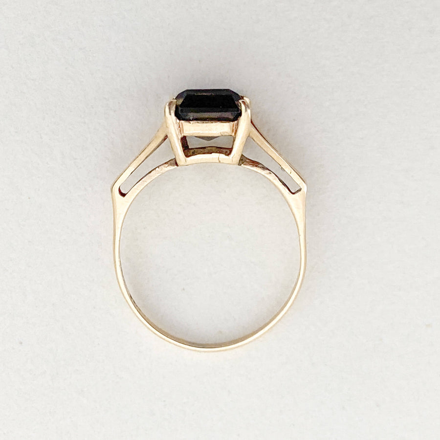 Vintage Smoky Quartz Cushion Ring
