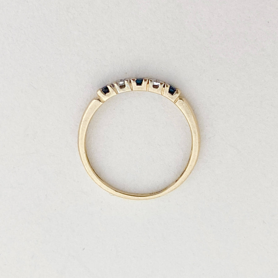 Vintage Sapphire & Diamond Half Eternity Ring