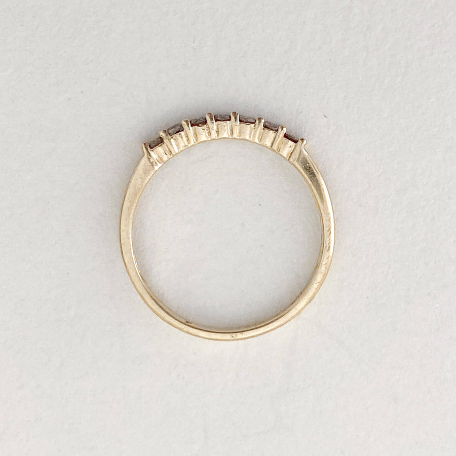 Vintage Champagne Diamond Half Eternity Ring