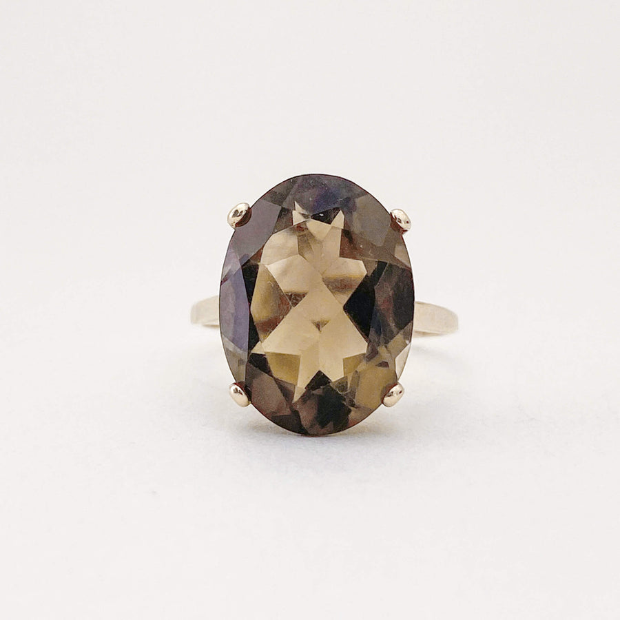 Vintage Smoky Quartz Oval Ring