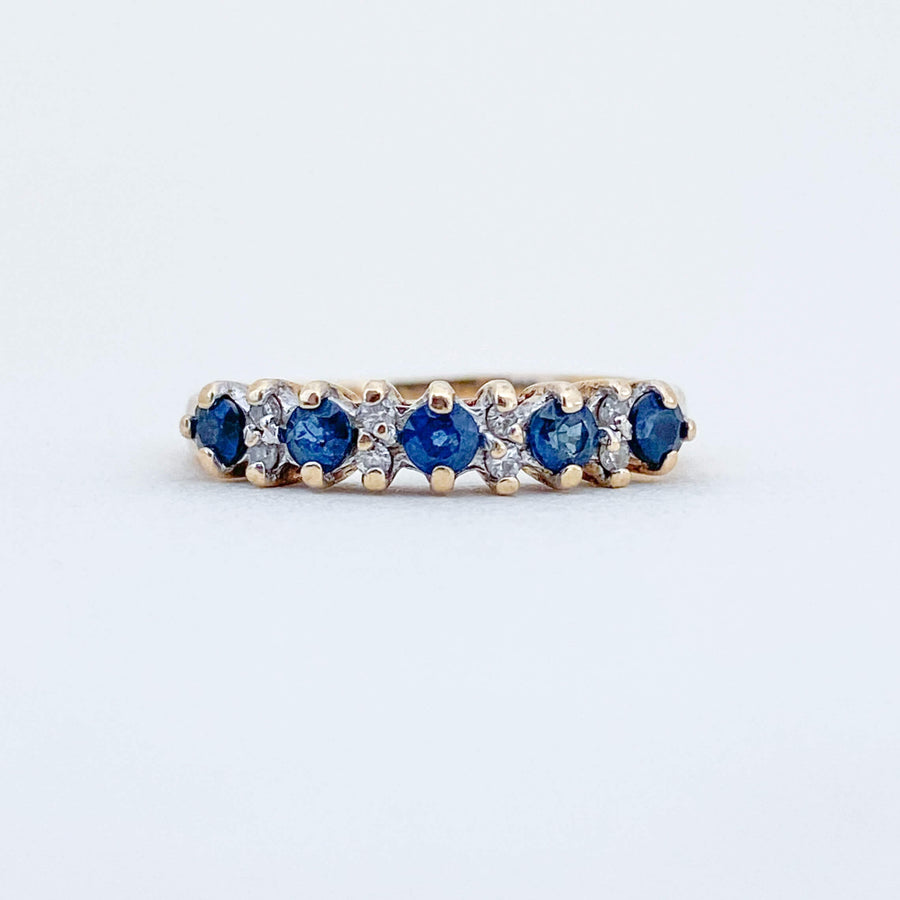 Vintage Sapphire & Diamond Half Eternity Ring