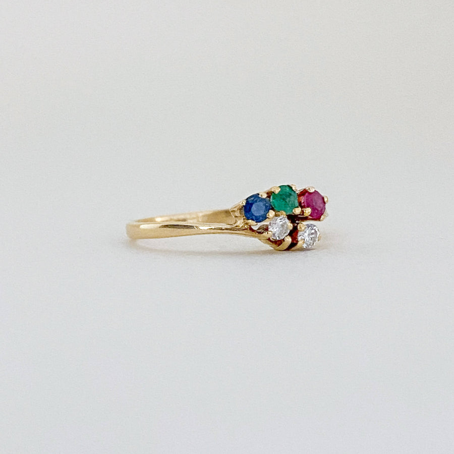 Vintage Tutti Frutti & Diamonds Petite Ring