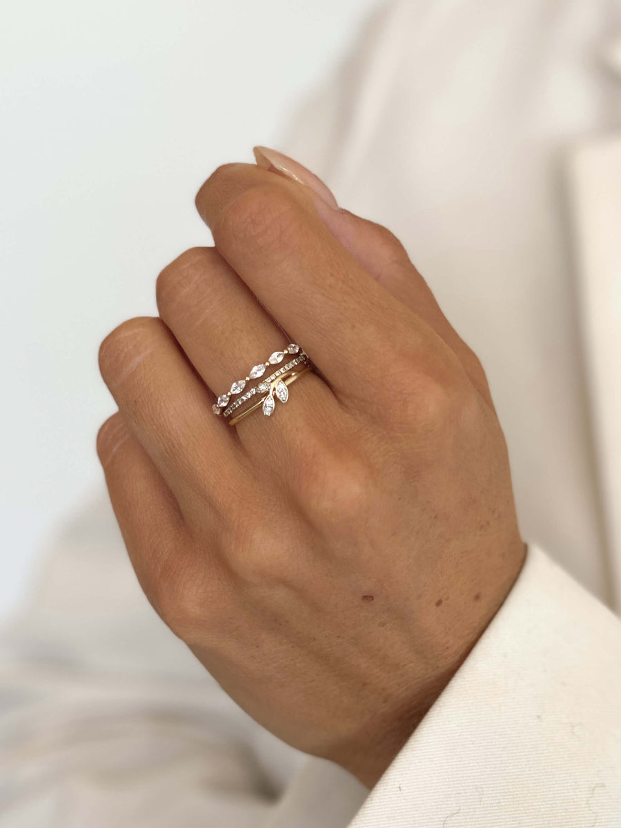 Diamond Leaf Ring