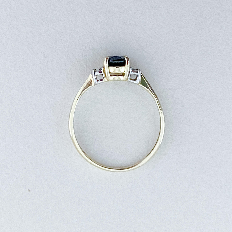 Vintage Sapphire & Diamond Trio Ring