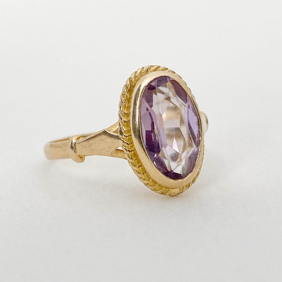 Vintage Amethyst Oval Cord Ring