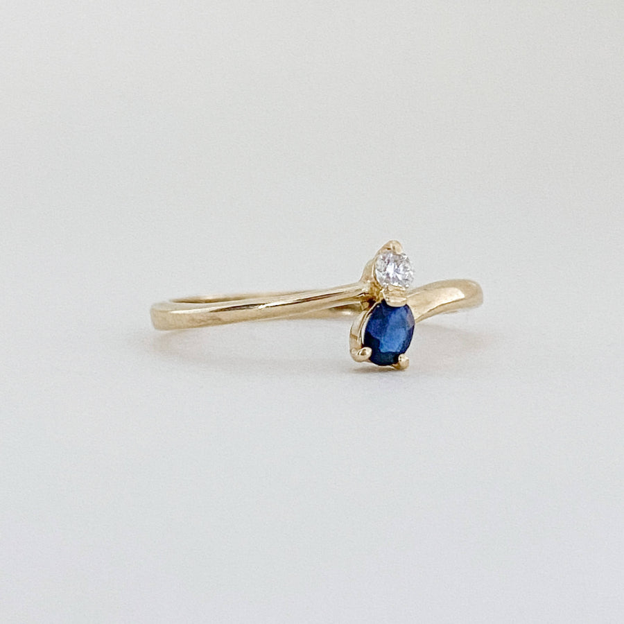 Vintage Sapphire & Diamond Deux Ring