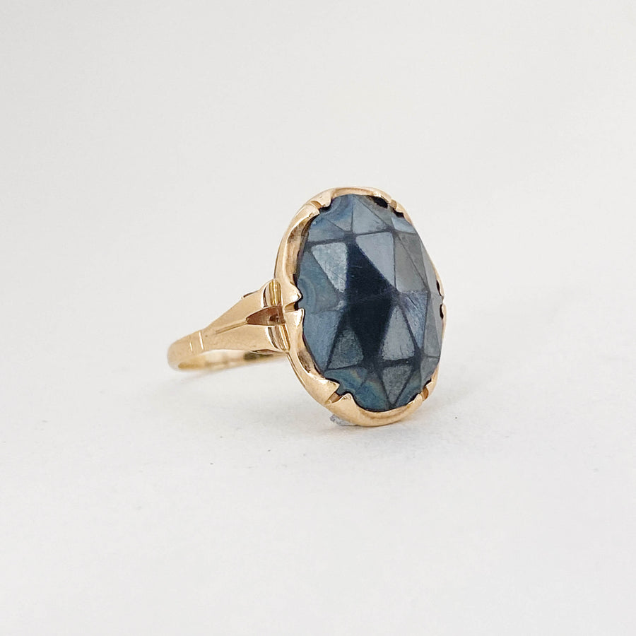 Vintage Hematite Oval Ring