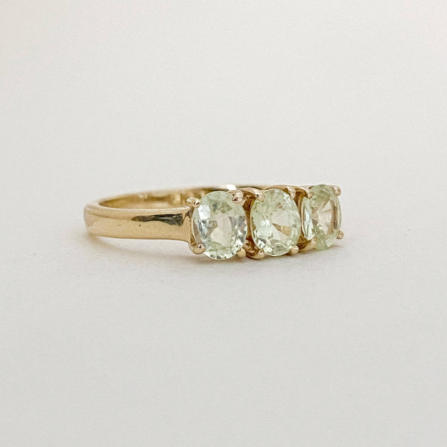 Vintage Prasiolite Trilogy Ring