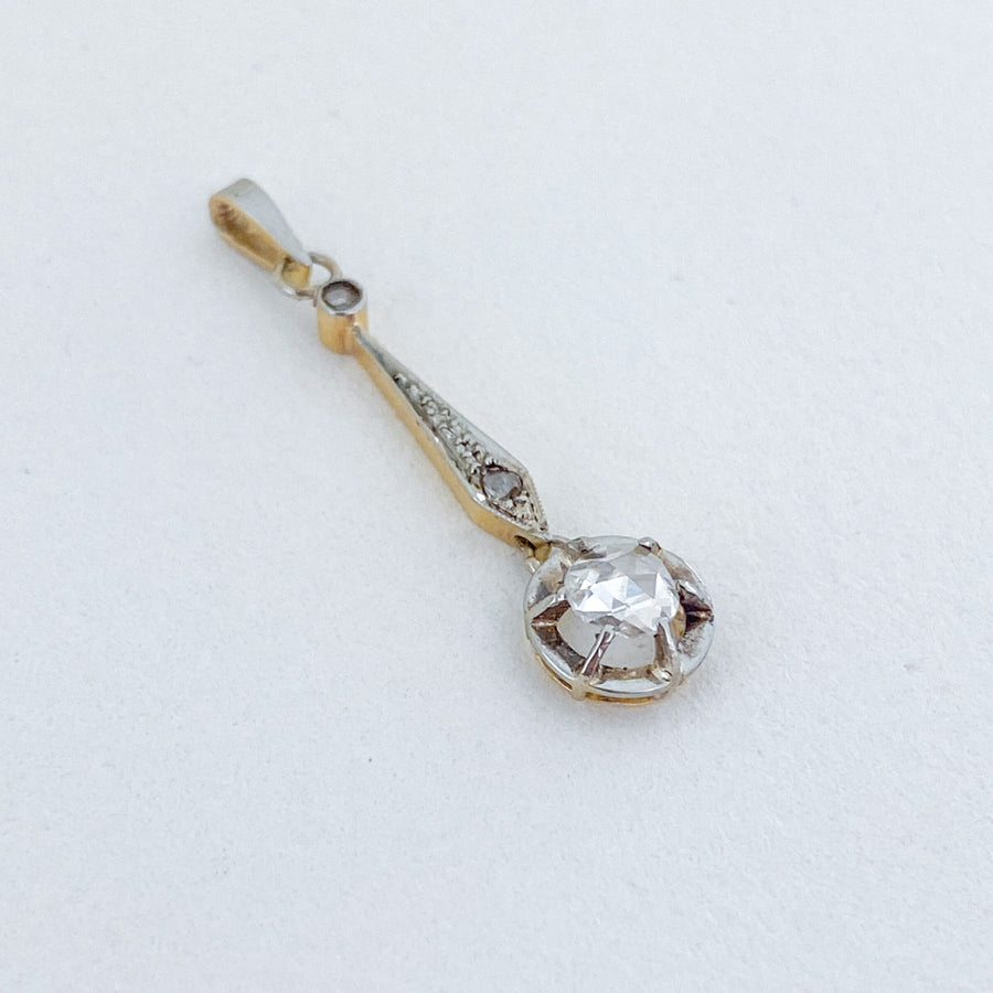 Vintage Rose Diamond Long Pendant