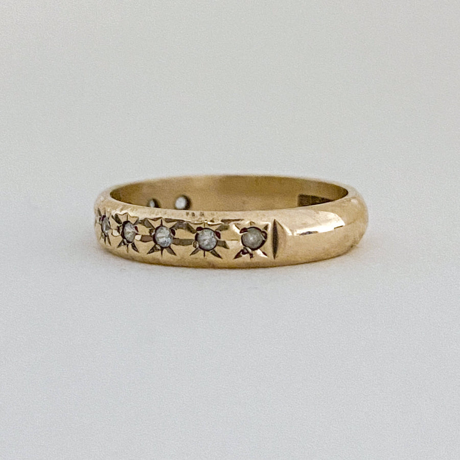 Vintage CZ Starry Half Eternity Ring