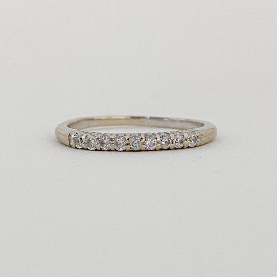 Vintage Diamond White Gold Half Eternity Ring