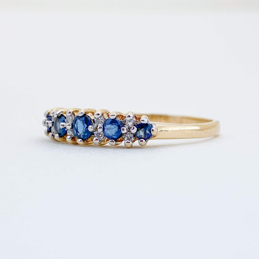 Vintage Sapphire & Diamond Half Eternity Ring