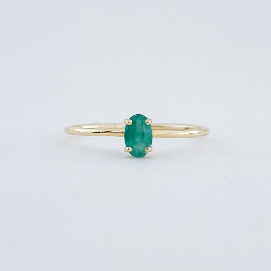 Emerald Oval Petite Ring