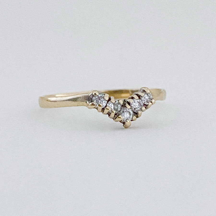 Vintage CZ Wishbone Ring