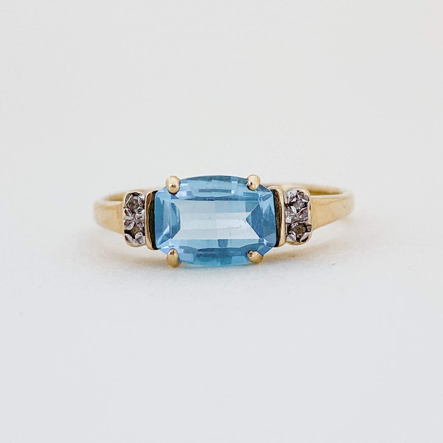 Vintage Topaz & Diamond Bonbon Ring