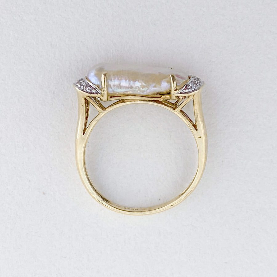 Vintage Pearl & Diamond Renaissance Ring